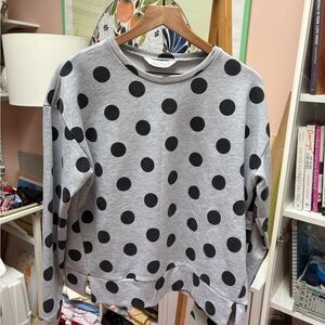 Compania Fantastica Gray and black Polka Dot Sweatshirt XL